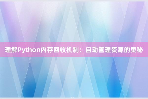 理解Python内存回收机制：自动管理资源的奥秘